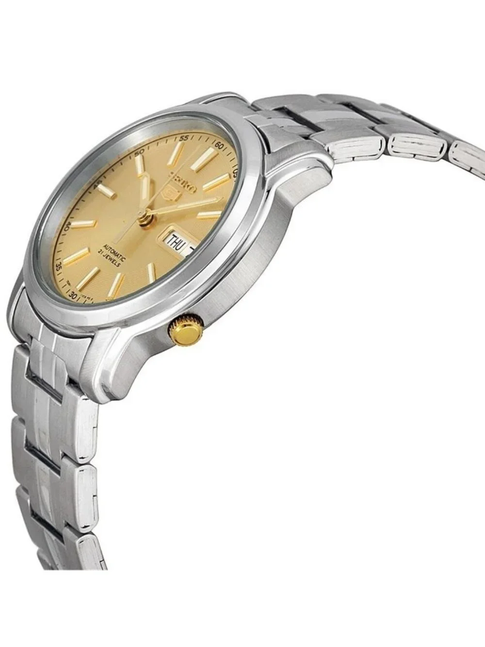 NWT Seiko Automatic Champagne Dial Stainless Steel Men's Watch